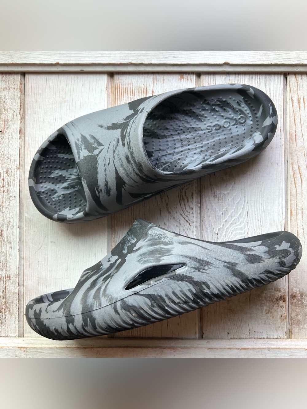 Crocs Mellow Marbled Recovery Slide Sandals - Picture 1 of 10
